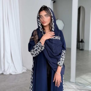 عباية كريب مع تدخيلة لنن هندي